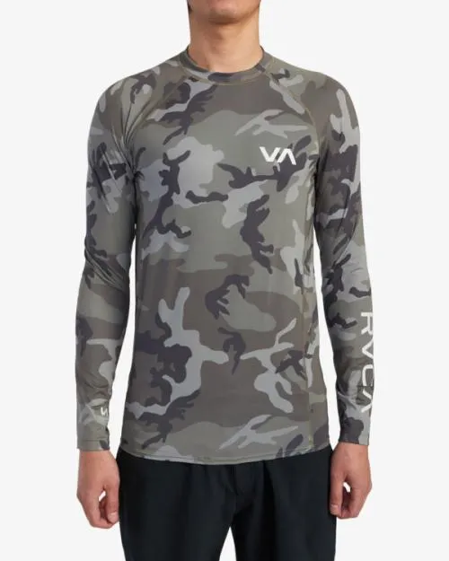 Rvca Long Sleeve Rashguard Camo Surf Rashguards and Surf Tees