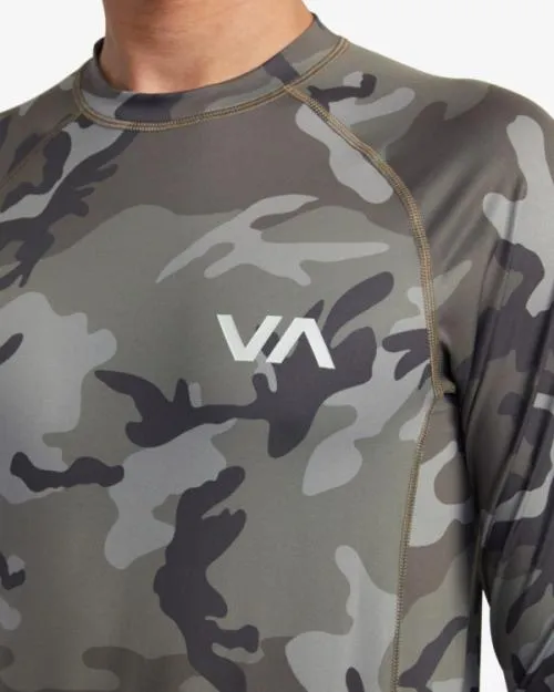 Rvca Long Sleeve Rashguard Camo Surf Rashguards and Surf Tees