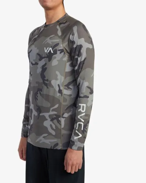 Rvca Long Sleeve Rashguard Camo Surf Rashguards and Surf Tees