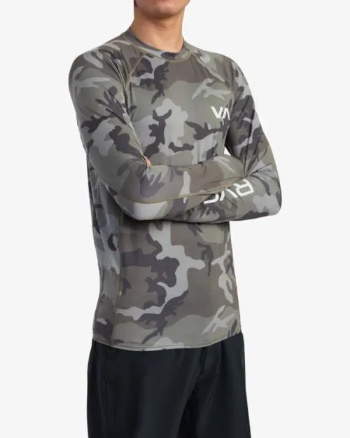 Rvca Long Sleeve Rashguard Camo Surf Rashguards and Surf Tees