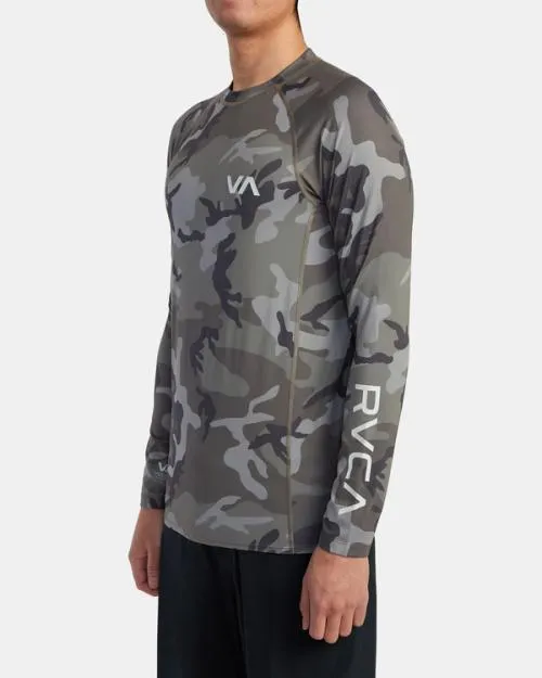 Rvca Long Sleeve Rashguard Camo Surf Rashguards and Surf Tees