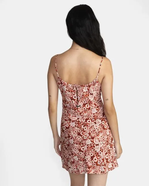 Rvca Macarthur Midi Dress Cinnamon Women Dresses and Rompers