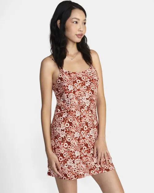 Rvca Macarthur Midi Dress Cinnamon Women Dresses and Rompers