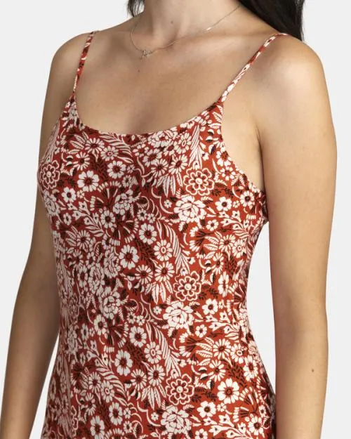 Rvca Macarthur Midi Dress Cinnamon Women Dresses and Rompers