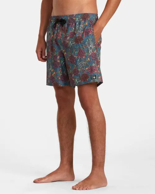 Rvca Martin Ander Elastic Waist Boardshorts 17034 Multi Men Boardshorts