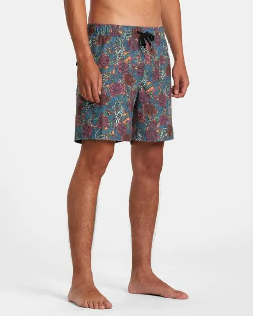 Rvca Martin Ander Elastic Waist Boardshorts 17034 Multi Men Boardshorts