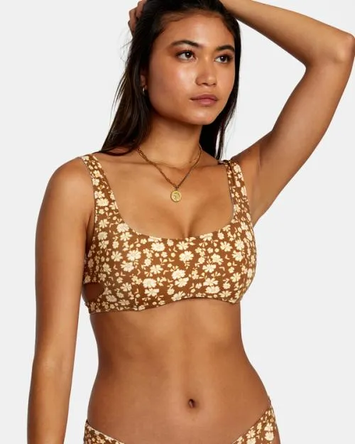 Rvca Micro Magic Reversible Bra Bikini Top Shale Women Bikini Tops