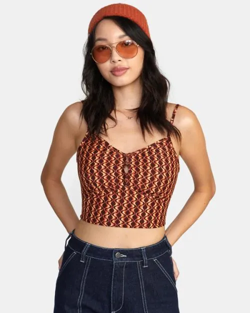 Rvca Moxy Tank Top Espresso Women Tops