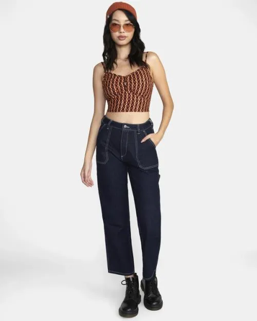Rvca Moxy Tank Top Espresso Women Tops