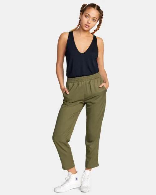 Rvca New Yume Beach Pants Dark Olive Women Pants