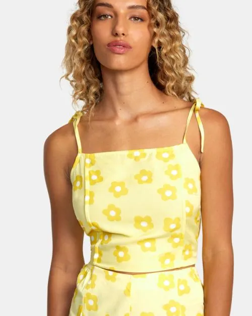 Rvca Nicky Cami Tank Top Pineapple Women Tops