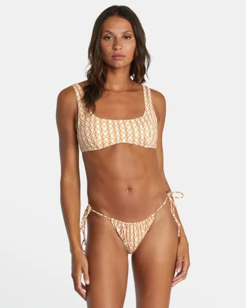 Rvca Optics Slide Tie Medium French Bikini Bottoms Afterglow Women Bikini Bottoms
