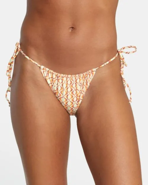 Rvca Optics Slide Tie Medium French Bikini Bottoms Afterglow Women Bikini Bottoms