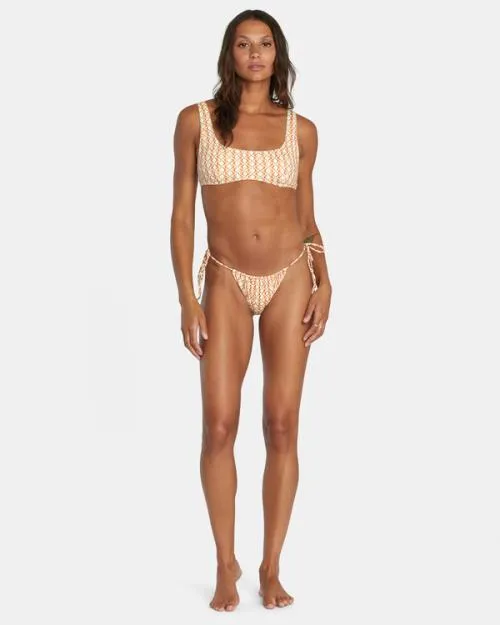 Rvca Optics Slide Tie Medium French Bikini Bottoms Afterglow Women Bikini Bottoms