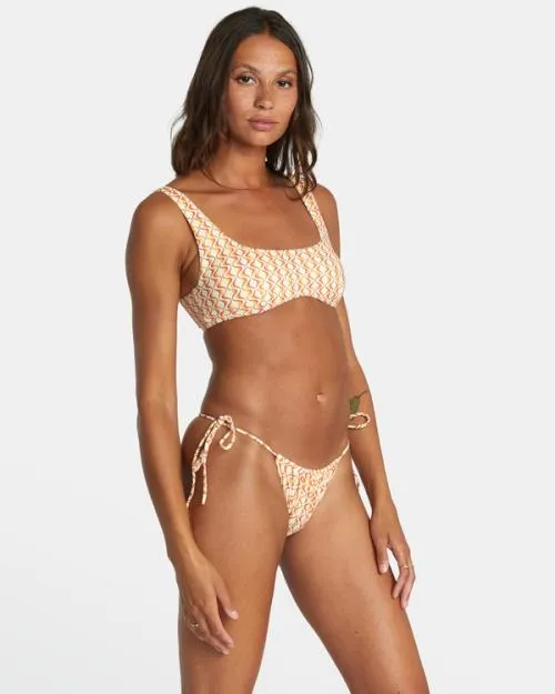 Rvca Optics Slide Tie Medium French Bikini Bottoms Afterglow Women Bikini Bottoms