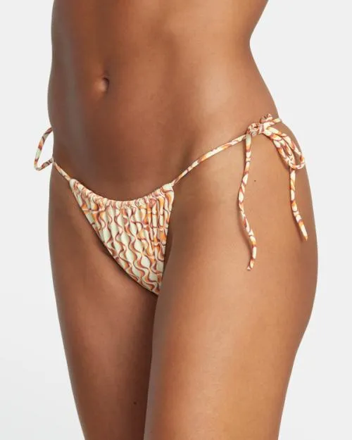 Rvca Optics Slide Tie Medium French Bikini Bottoms Afterglow Women Bikini Bottoms