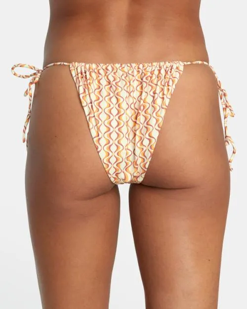 Rvca Optics Slide Tie Medium French Bikini Bottoms Afterglow Women Bikini Bottoms