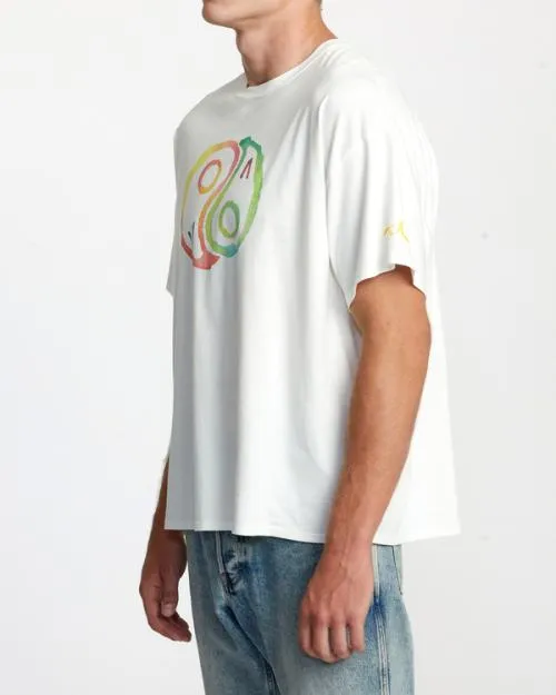 Rvca Rose Machado Yin Yang Tee Vintage White WomenMen Short Sleeves