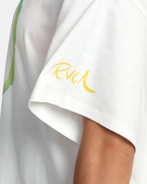 Rvca Rose Machado Yin Yang Tee Vintage White WomenMen Short Sleeves
