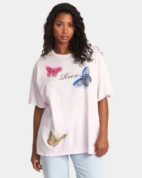 Rvca Rose Namajunas Wings Tee Petal Women Tees and Tanks