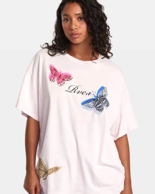 Rvca Rose Namajunas Wings Tee Petal Women Tees and Tanks