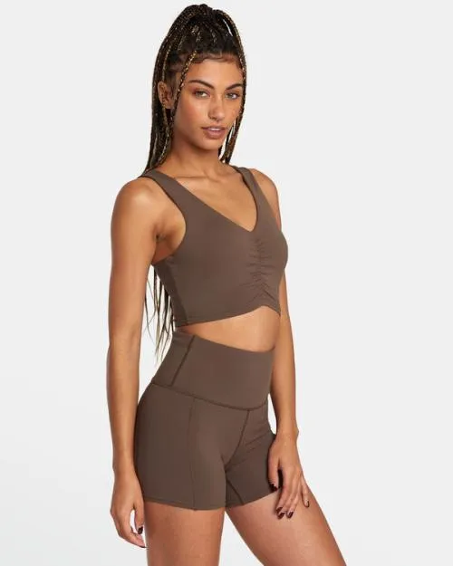 Rvca Seniesa Superbad Medium Support Sports Bra Major Brown SportWomen Tops