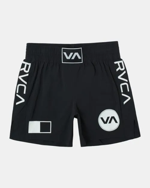 Rvca Spartan Elastic Waist Training Shorts 17034 Black Men Athletic Shorts