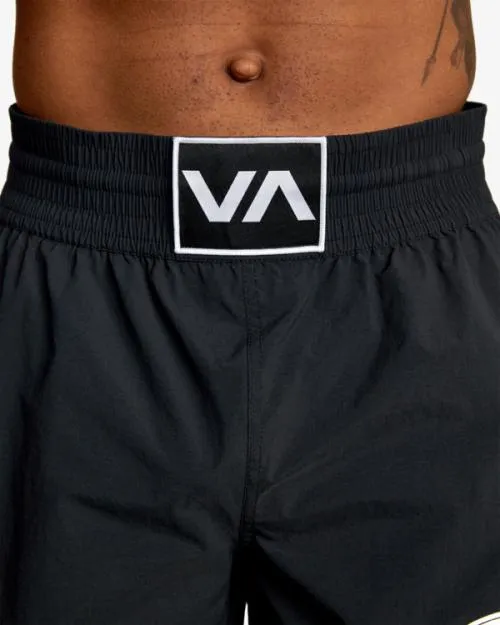 Rvca Spartan Elastic Waist Training Shorts 17034 Black Men Athletic Shorts