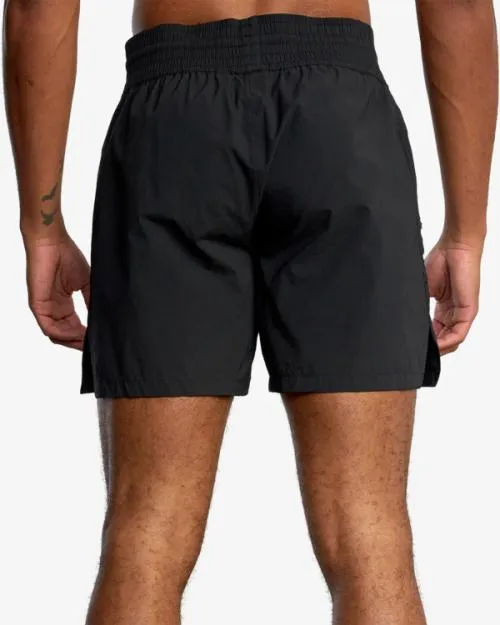 Rvca Spartan Elastic Waist Training Shorts 17034 Black Men Athletic Shorts
