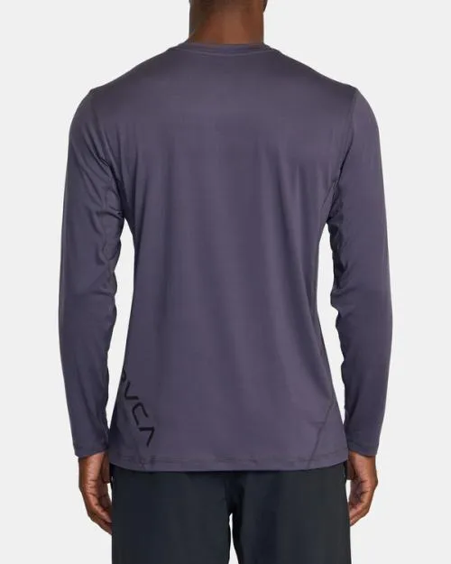 Rvca Sport Vent Long Sleeve Tee Gray Purple SportMen Tees and Tanks