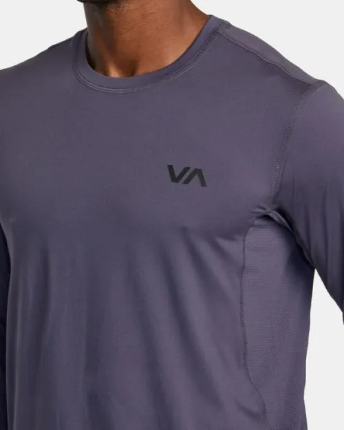 Rvca Sport Vent Long Sleeve Tee Gray Purple SportMen Tees and Tanks