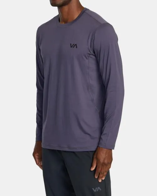 Rvca Sport Vent Long Sleeve Tee Gray Purple SportMen Tees and Tanks