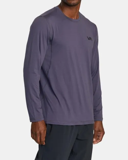 Rvca Sport Vent Long Sleeve Tee Gray Purple SportMen Tees and Tanks