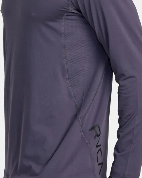 Rvca Sport Vent Long Sleeve Tee Gray Purple SportMen Tees and Tanks