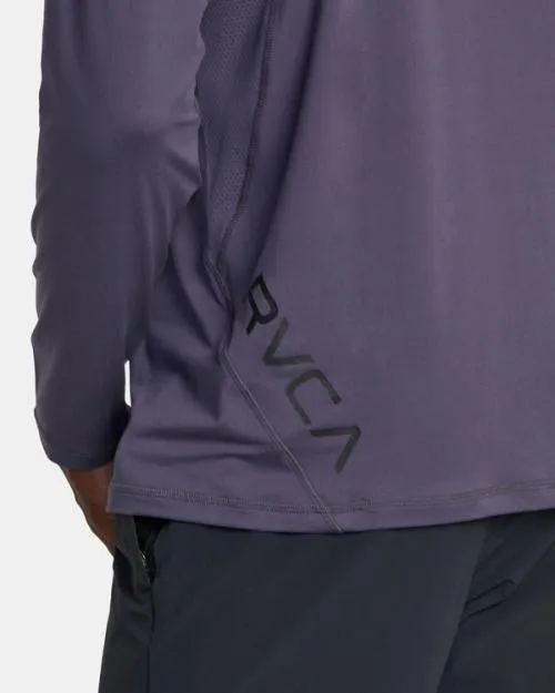 Rvca Sport Vent Long Sleeve Tee Gray Purple SportMen Tees and Tanks