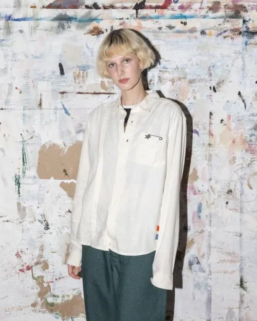 Rvca Spun Spirit Studio Long Sleeve Shirt Natural WomenMen Tops