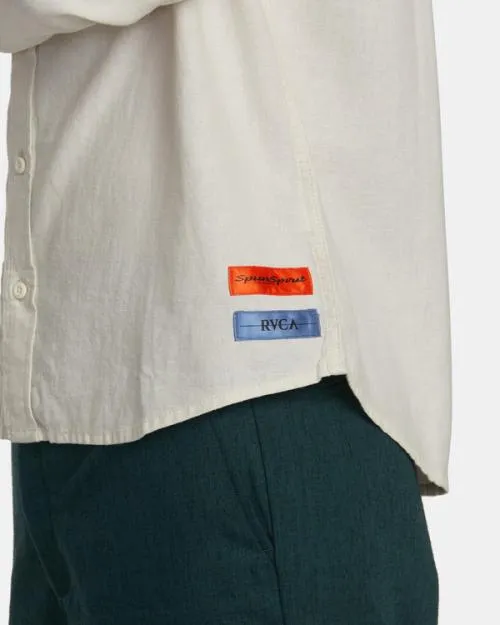 Rvca Spun Spirit Studio Long Sleeve Shirt Natural WomenMen Tops