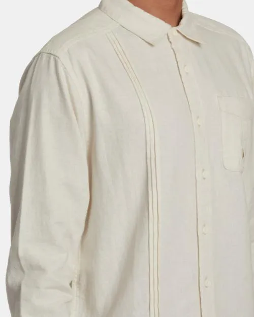 Rvca Spun Spirit Studio Long Sleeve Shirt Natural WomenMen Tops