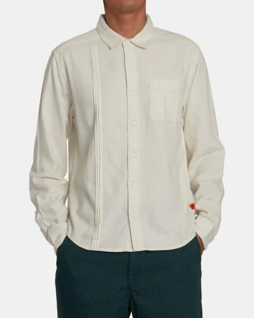 Rvca Spun Spirit Studio Long Sleeve Shirt Natural WomenMen Tops