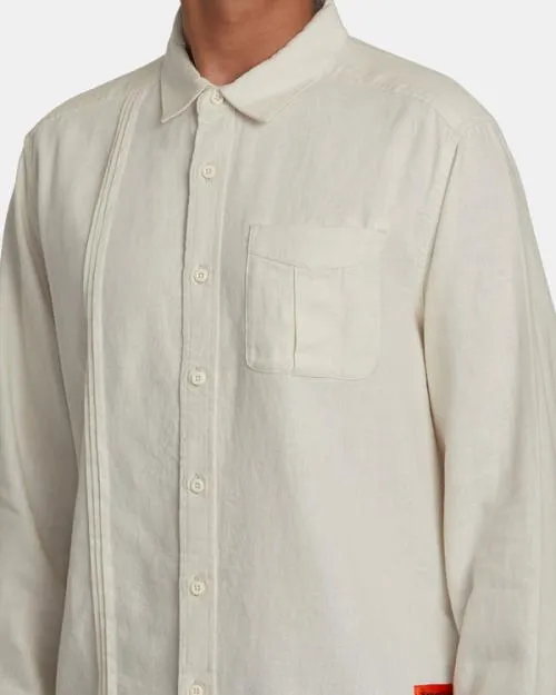 Rvca Spun Spirit Studio Long Sleeve Shirt Natural WomenMen Tops
