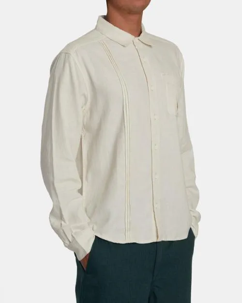 Rvca Spun Spirit Studio Long Sleeve Shirt Natural WomenMen Tops
