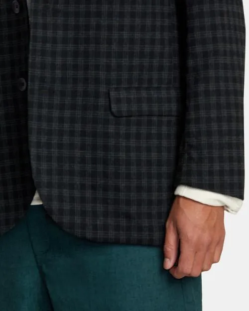 Rvca Spun Spirit Studio Plaid Blazer Navy WomenMen Jackets