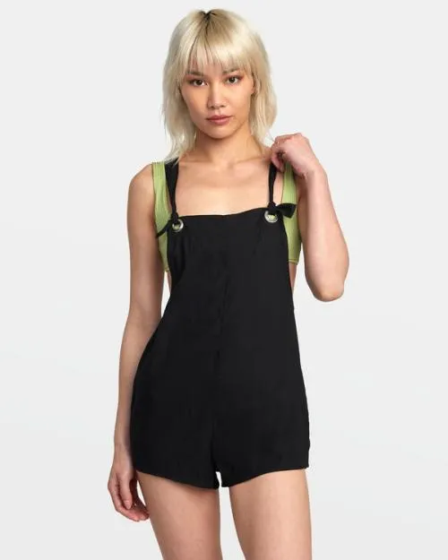 Rvca Standard Romper Black Women Dresses and Rompers