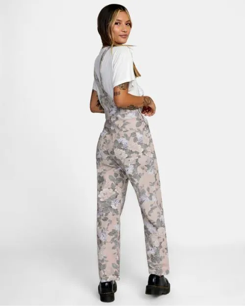 Rvca Succession Overalls Oatmeal Women Pants