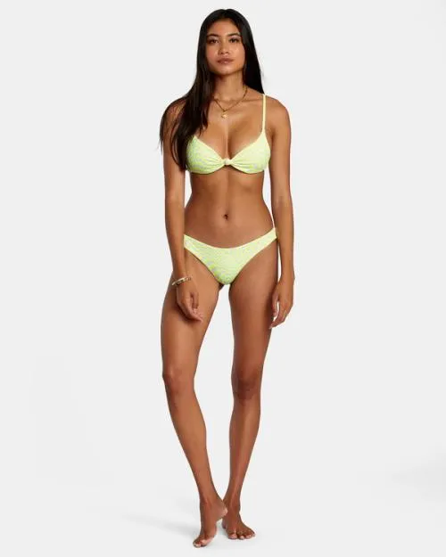 Rvca Swirl Grid Eco Rib Crossback Bikini Top Pink Women Bikini Tops