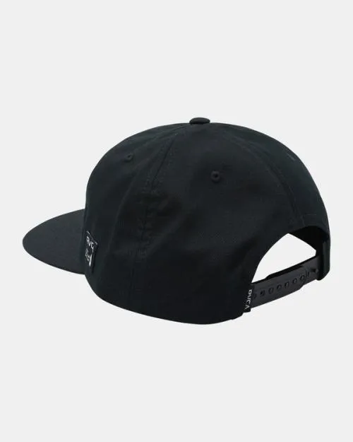 Rvca Tag Snapback Hat Black Men Hats and Beanies