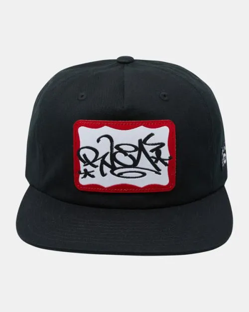 Rvca Tag Snapback Hat Black Men Hats and Beanies