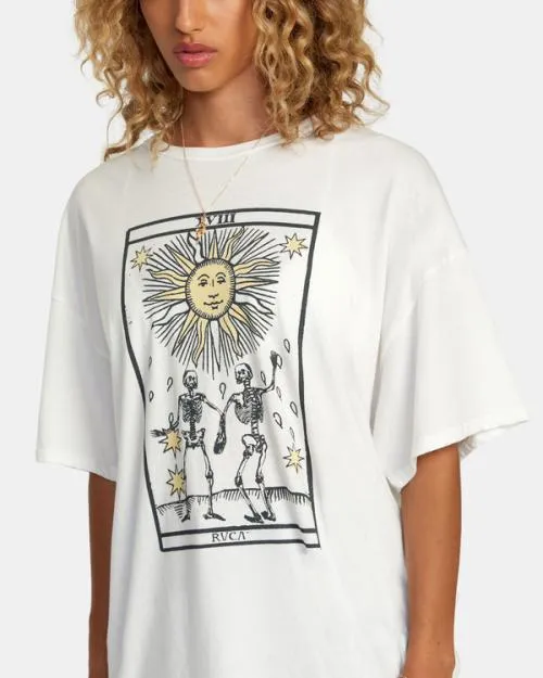 Rvca Tarot Tee Vintage White Women Tees and Tanks