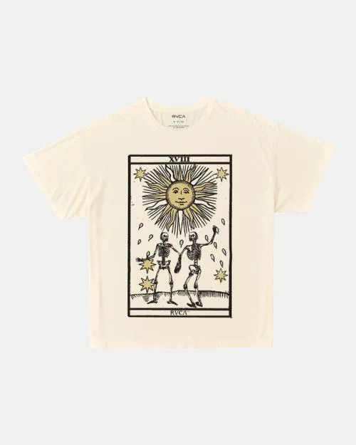 Rvca Tarot Tee Vintage White Women Tees and Tanks