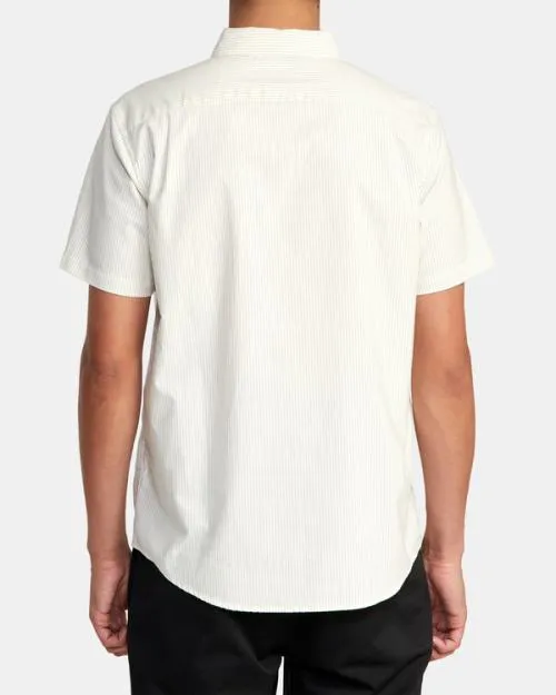 Rvca That039ll Do Micro Stripe Short Sleeve Shirt Natural Men Shirts and Flannels